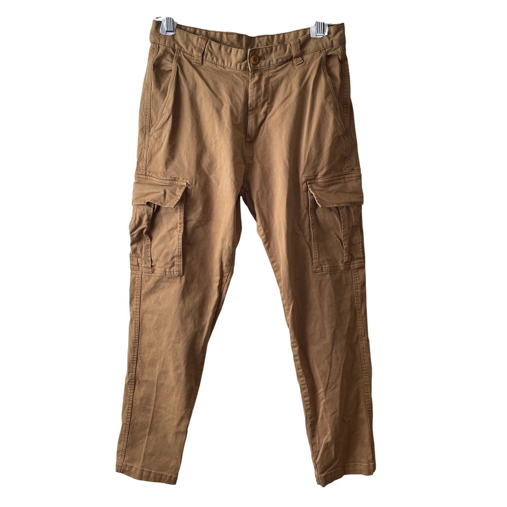 Zara Man Tan Khaki Cargo Pants Mens Size 30 Slim Straight Utility‎ Trousers